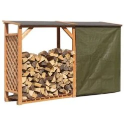 Abri Bûches En Bois Coloris Miel Double