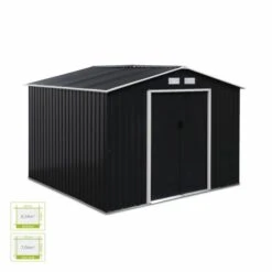 Abri De Jardin Métal, Gris Et Blanc 7,06m²