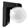 Applique Murale Boule Craquelé Verre Noir H21CM D12CM