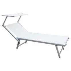 Bain De Soleil Avec Toit En Aluminium Et Pvc Blanc