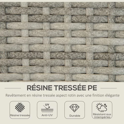 OUTSUNNY Bain De Soleil Pliable Inclinaison Réglable Matelas Gris Chiné – Image 4