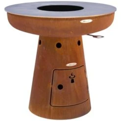 Barbecue Brasero En Acier Nero Hauteur 105 Cm Diamètre 102 Cm