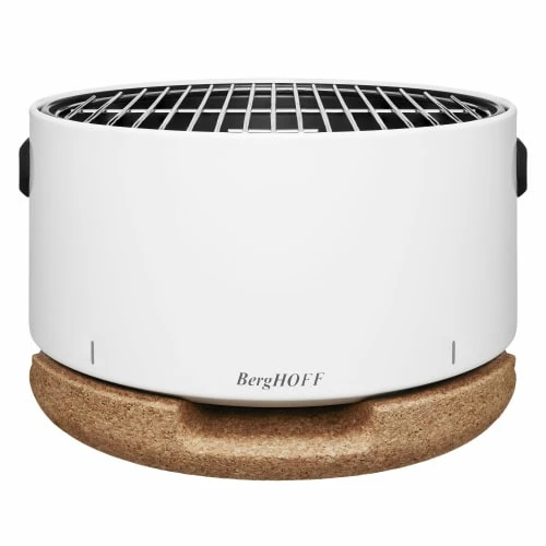 BergHOFF Barbecue De Table Blanc En Acier Et Couvercle Liège