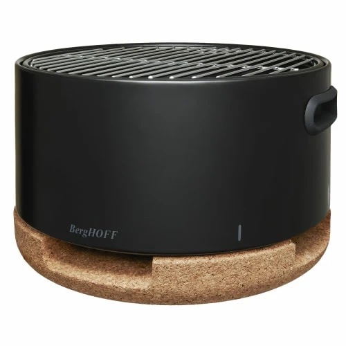 BergHOFF Barbecue De Table Noir En Acier Et Couvercle Liège