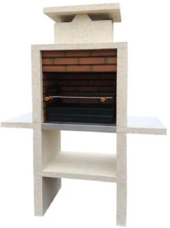 Barbecue Fixe Pierre Et Brique Double Tablette Elvas - RevĂŞtement Inox