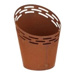 Braséro Avec Bandes Découpées Au Laser En Fer Rouille