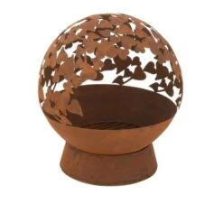 Braséro Boule En Acier Corten H 56 Cm