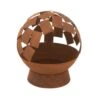 Braséro Boule En Acier Corten H 56 Cm