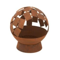 Braséro Boule En Acier Corten H 56 Cm