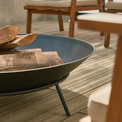 Braséro Sur 3 Pieds En Fonte Noir – Image 3