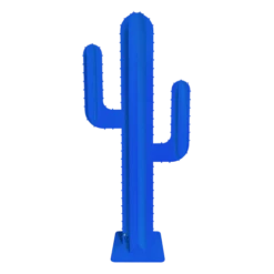 Cactus De Jardin 2 Branches 6 Feuilles Aluminium Bleu H 1,70m