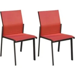 Chaises De Jardin Empilables Delia (lot De 2) Gris, Rouge