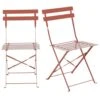 Chaises De Jardin Pliantes En Acier Terracotta (x2)