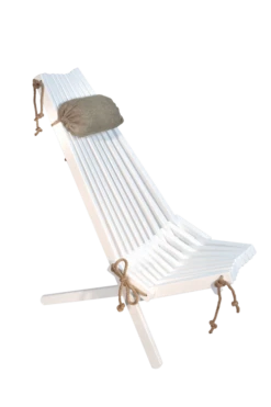 Chilienne Eco Avec Coussin Bouleau - Peint En Blanc