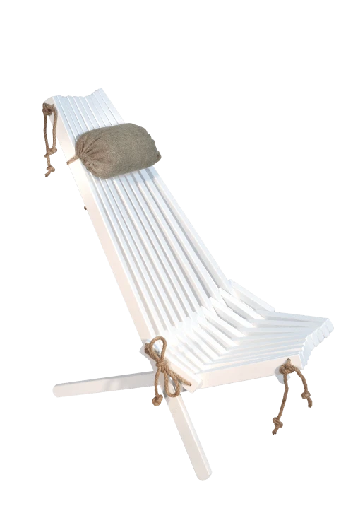Chilienne Eco Avec Coussin Bouleau - Peint En Blanc