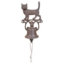 ESSCHERT DESIGN Cloche Entrée Chat En Fonte, Hauteur 24 Cm