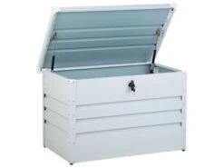 Coffre De Jardin En Acier Gris Clair 100 X 62 Cm