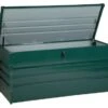 Coffre De Jardin En Acier Vert 132 X 62 Cm