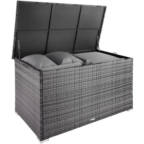 Coffre De Jardin Oslo Structure En Aluminium 145x82,5x79,5cm Gris – Image 2