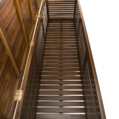 Coffre De Jardin Piscine En Teck Huilé 200x55 Cm – Image 2