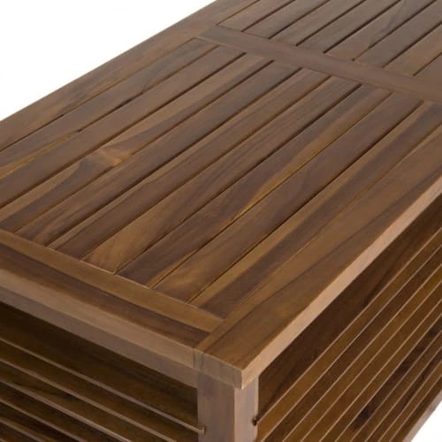 Coffre De Jardin Piscine En Teck Huilé 200x55 Cm – Image 6