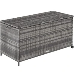Coffre De Rangement Avec Cadre En Aluminium Et Roues 297l, 117x54x64cm