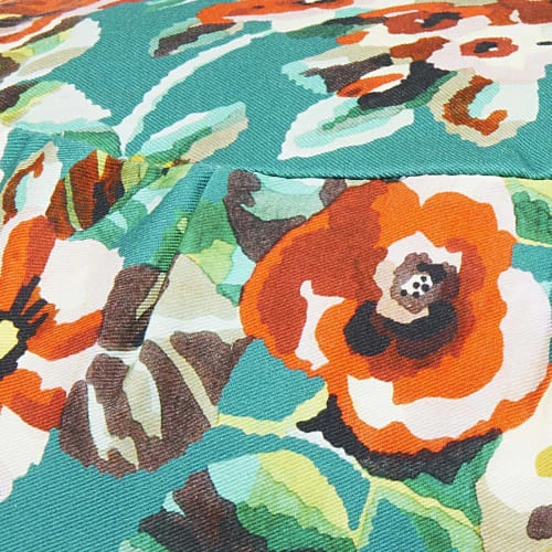 Coussin De Méditation En Coton Imprimé Fleuri Vert – Image 2