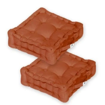 Coussin De Sol Lot De 2 - 40 X 40 Cm Gris Galet – Image 3