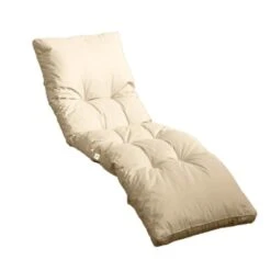 Coussin Pour Bain De Soleil En Polyester 185 X55cm Beige Clair