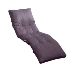 Coussin Pour Bain De Soleil En Polyester 185 X55cm Gris Carbone