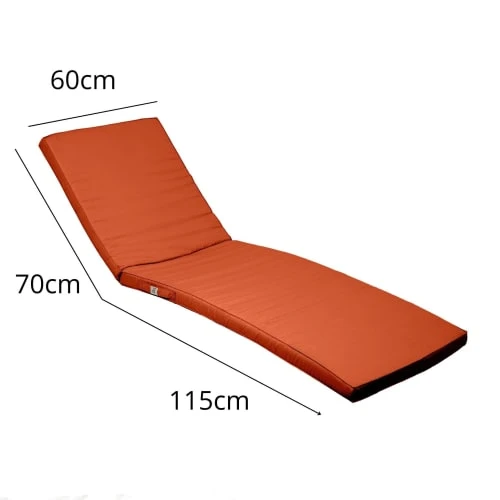 Coussin Pour Transat Déhoussable 185x55x4cm Terracotta – Image 3