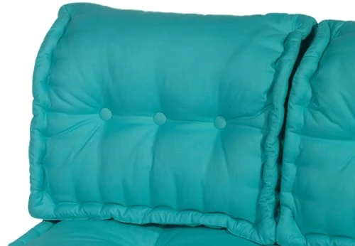 Coussins Pour Palette Capitonné En Polyester 120x80x20cm Bleu – Image 3