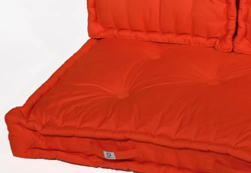 Coussins Pour Palette Capitonné En Polyester 120x80x20cm Orange – Image 4