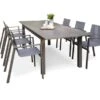 Ensemble Repas De Jardin 6 Places En Aluminium Taupe