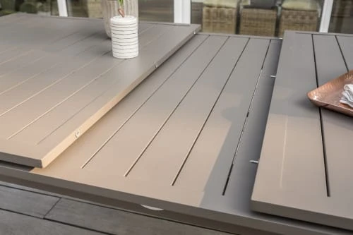 Ensemble Repas De Jardin 6 Places En Aluminium Taupe – Image 3