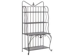 Étagère De Jardin En Métal Noir 4 Niveaux