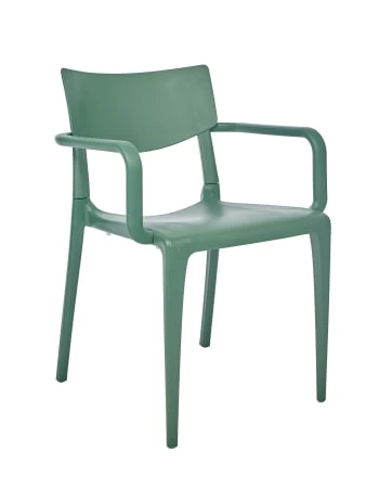 Fauteuil De Jardin Empilable En Polypropylène Renforcé Vert – Image 5