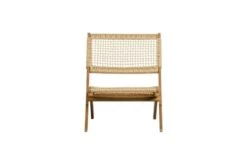 WOOOD Fauteuil Pliant En Bois Et Résine Tressée Bois Clair