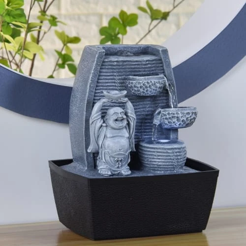 Fontaine D'intérieur Bouddha En Résine Avec éclairage Led - 26cm – Image 3