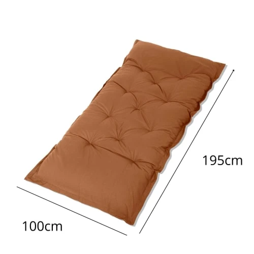 Futon Xxl Matelas De Sol 195x100cm En Polyester Rouille – Image 3