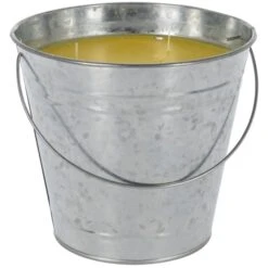 Grande Bougie Citronnelle Dans Seau Métal - 24x24x21.5cm