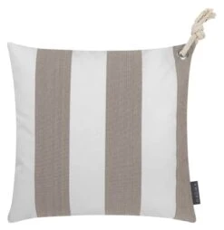 Magma Housses De Coussin Rayées Taupe/blanc Avec Corde- Lot De 2-40x40