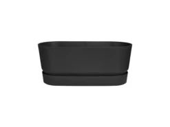 Elho Jardinière Avec Roulettes 60x26x25 Cm En Polypropylène Noir