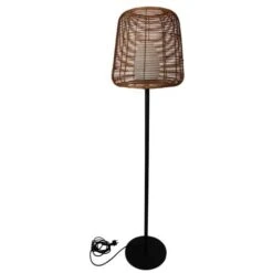 Lampadaire Ext Filaire Polyrotin Bois Foncé H150CM