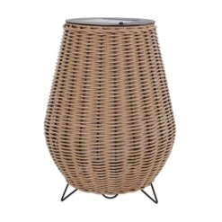 Lampe Solaire Décorative Polyrotin Marron H38cm