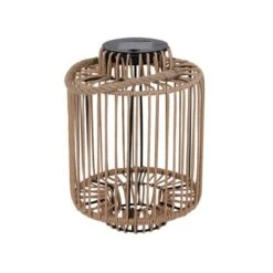 Lanterne Solaire Décorative Polyrotin Marron H30.5cm
