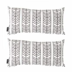 Lot De 2 Petits Coussins Polyester Blanc 40 X 20 X 8 Cm