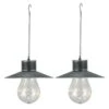 Lot De 2 Suspensions Solaires Métal Transparent H40cm