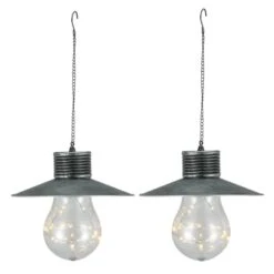 Lot De 2 Suspensions Solaires Métal Transparent H40cm
