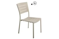 Lot De 4 Chaises De Jardin En Aluminium Coloris Sable